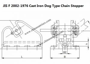 JIS F 2002-1976 Cast Iron Dog Type Chain Stopper