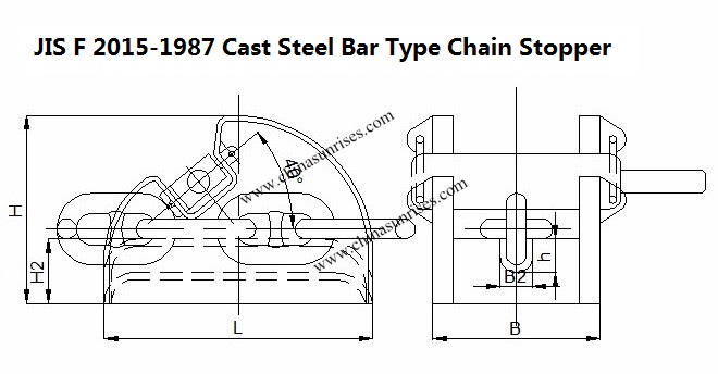 JIS F 2015-1987 Cast Steel Bar Type Chain Stopper
