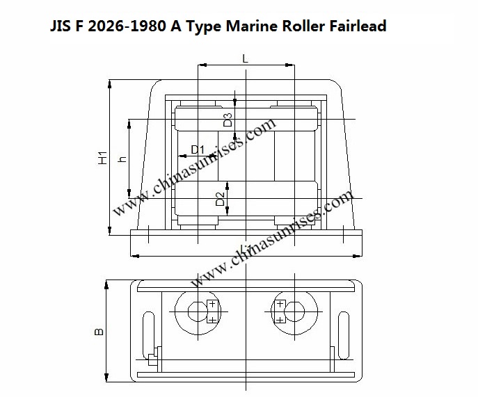 JIS F 2026-1980 A Type Marine Roller Fairlead