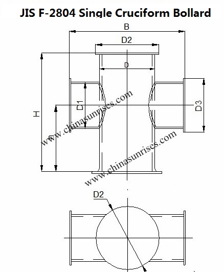 JIS F-2804 Single Cruciform Bollard